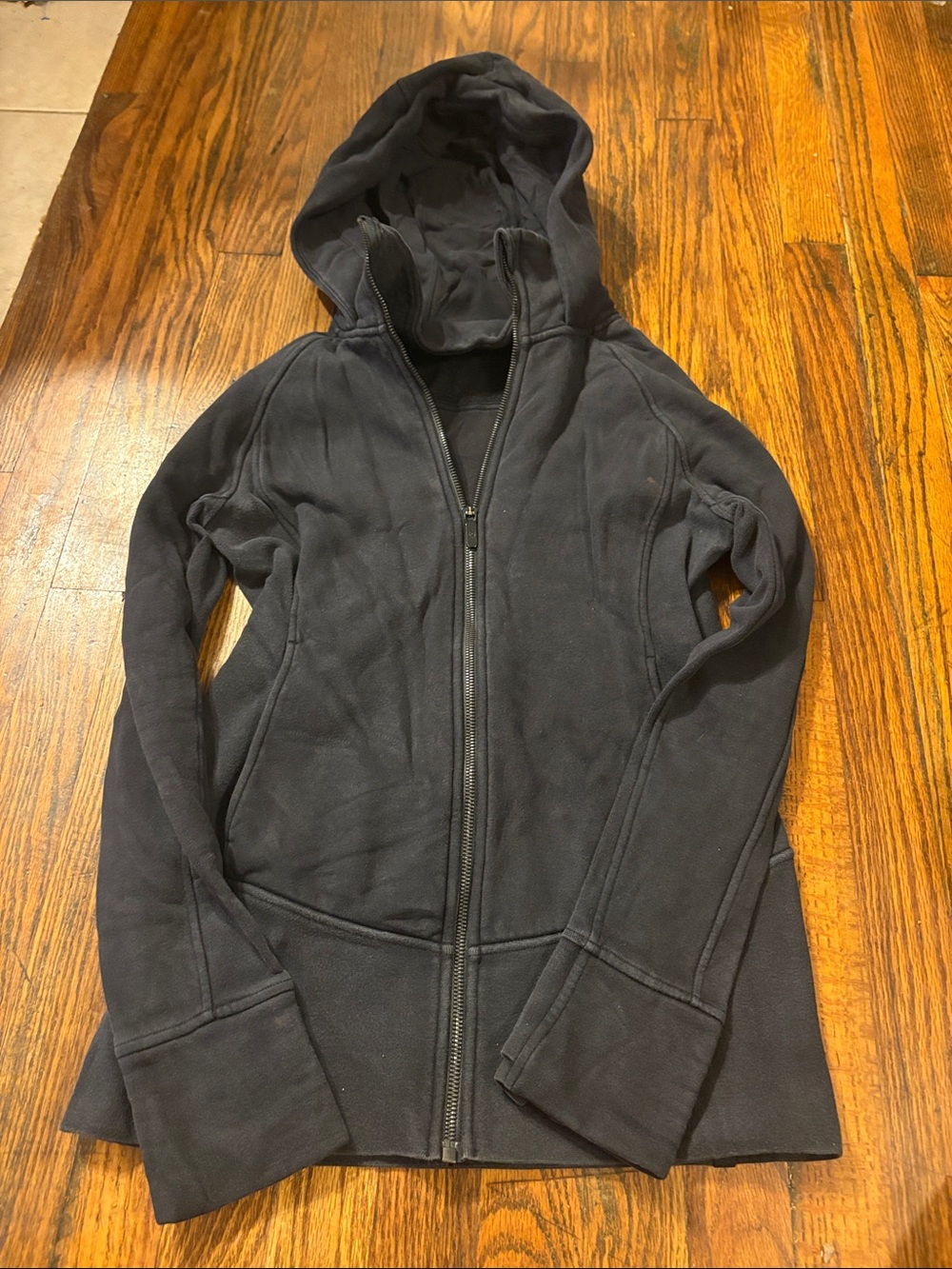 🎉Lululemon athletica Black Hooded Zip Front Bomber Jacket